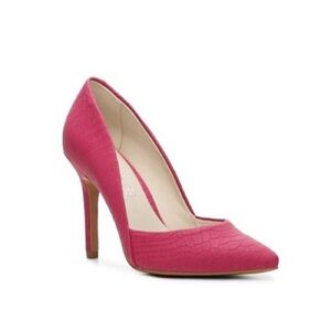 Aldo Pink Snake Embossed Leather Pointed Toe Pump